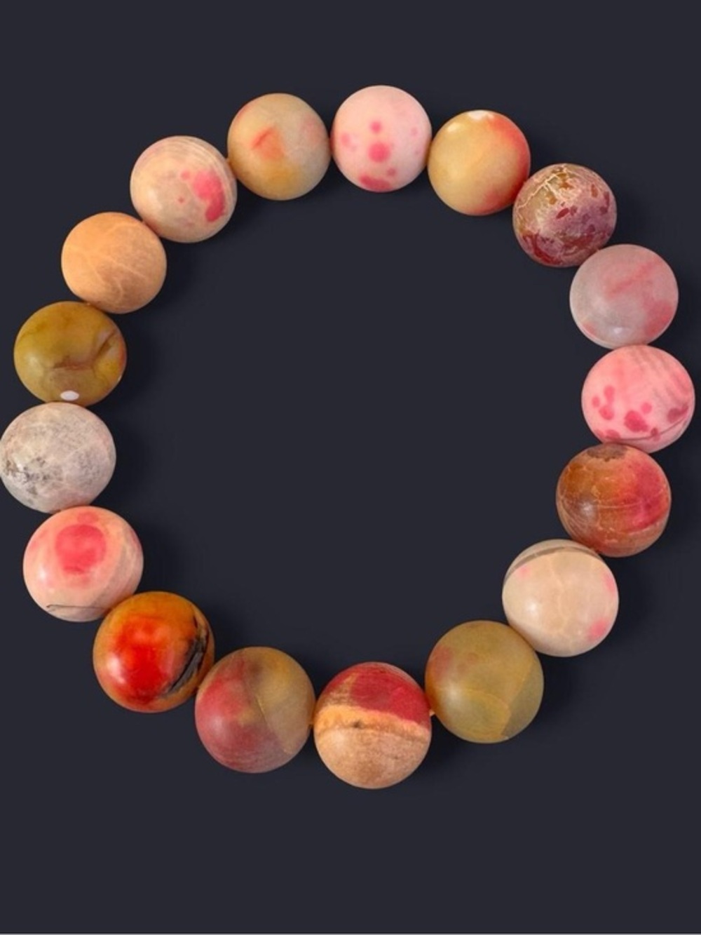 Agate Gemstone Bead Bracelet 12mm